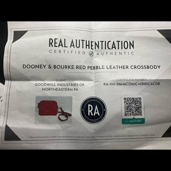 Dooney & Bourke Saffiano Cameron Pebble leather Crossbody in tomato red NWOT COA - Picture 16 of 16